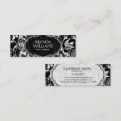 Vintage Rose in Schwarz und Weiß Mini Visitenkarte (Vorne/Hinten)