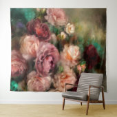 Vintage Rose in Soft Pink und Burgund Wandteppich (Beispiel (Horizontal))