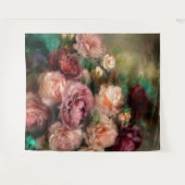 Vintage Rose in Soft Pink und Burgund Wandteppich (Vorderseite (Horizontal))