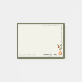 Vintage Rose in Vase, green border, Post-It Notes Klebezettel