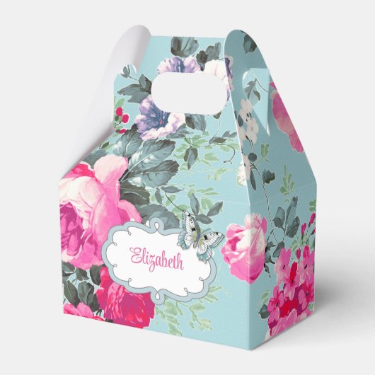 Vintage Rose Individuelle Name Geschenke, Gefällig Geschenkschachtel (Vorderseite)