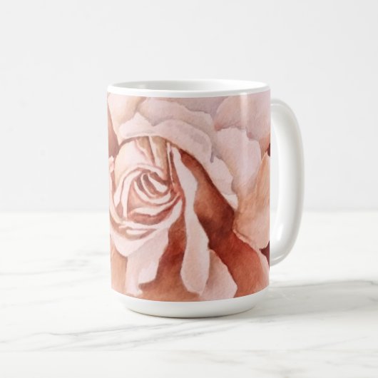 VINTAGE ROSE KAFFEE TASSE (VorderseiteRechts)