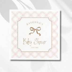Vintage-Rosé Karo-Diamant-Karo-Baby-Party Serviette