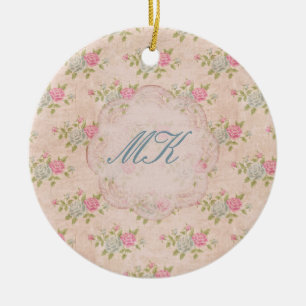 Vintage Rose Keramik Ornament