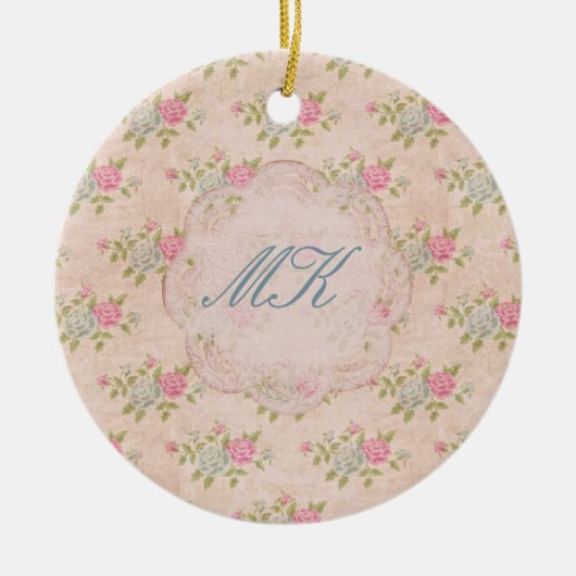 Vintage Rose Keramik Ornament (Vorne)