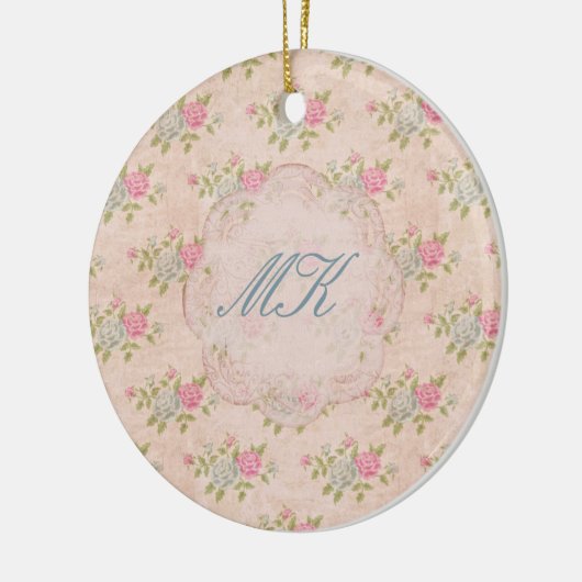 Vintage Rose Keramik Ornament (Links)