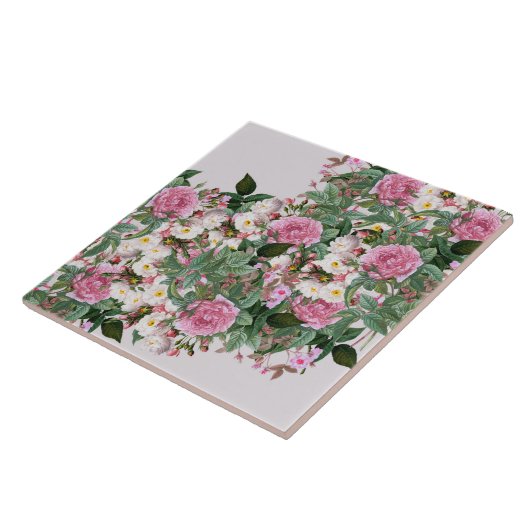 Vintage Rose Keramik Tile Fliese (Seite)