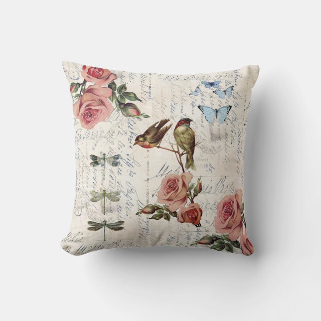 Vintage Rose Kissen (Vorderseite)