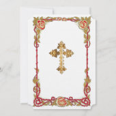 Vintage Rose Kreuzkatholische Hochzeitseinladung Einladung (Rückseite)