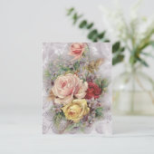 Vintage Rose, Kunst Postkarte (Stehend Vorderseite)