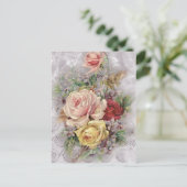 Vintage Rose, Kunst Postkarte (Stehend Vorderseite)
