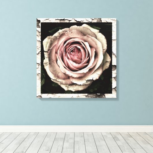 Vintage Rose Leinwanddruck (Insitu (Holzboden))