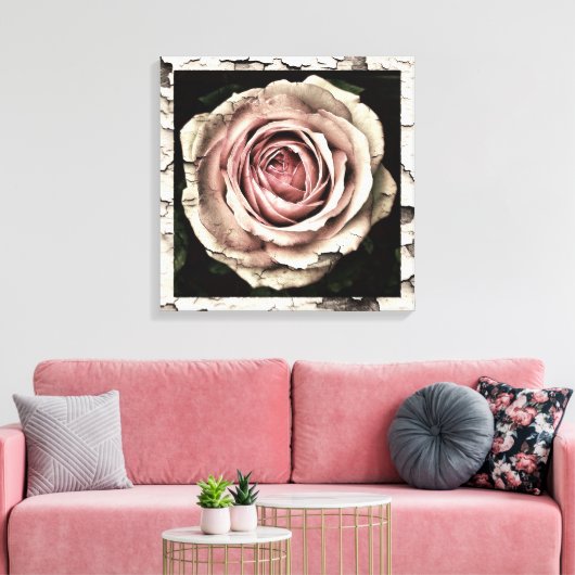 Vintage Rose Leinwanddruck (Insitu (Wohnzimmer))