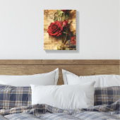 Vintage Rose Leinwanddruck (Insitu (Schlafzimmer))