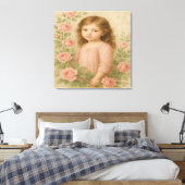Vintage Rose Leinwanddruck (Insitu (Schlafzimmer))