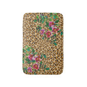 Vintage Rose - Leopardendetails Badematte (Vorderseite Vertikal)