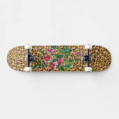 Vintage Rose - Leopardendruck Skateboard (Horizontal)