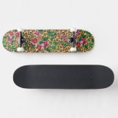 Vintage Rose - Leopardendruck Skateboard (Horizontal)