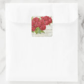 Vintage Rose Liebe Blume Valentine Quadratischer Aufkleber (Tasche)