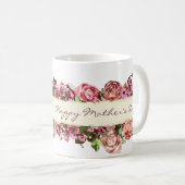 Vintage Rose Liebe Mama Muttertag Kaffeetasse (VorderseiteRechts)