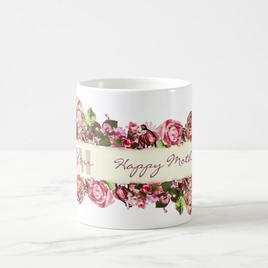 Vintage Rose Liebe Mama Muttertag Kaffeetasse (Mittel)