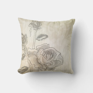 Vintage Rose Lineart American MoJo Pillow Kissen