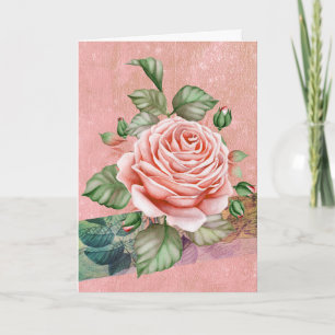 Vintage-Rose Luftballons im Inneren der Geburtst Karte