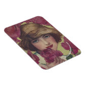 Vintage-Rose-Mädchen Magnet (Rechte Seite)
