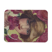 Vintage-Rose-Mädchen Magnet (Horizontal)