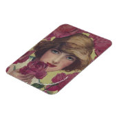 Vintage-Rose-Mädchen Magnet (Linke Seite)