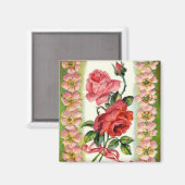 Vintage Rose Magnet (Vorderseite/Rückseite)