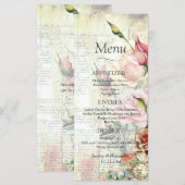 Vintage Rose Menükarte (Vorne/Hinten)