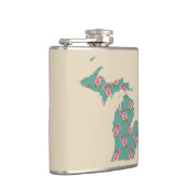 Vintage Rose | Michigan Staat Silhouette Flachmann (Rechts)