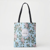 Vintage Rose mit Blumen Elegantes Blumengarten Mon Tasche (Vorderseite)