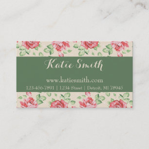 Vintage Rose mit Blumen Visitenkarte
