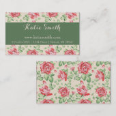 Vintage Rose mit Blumen Visitenkarte (Vorne/Hinten)