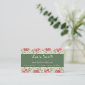 Vintage Rose mit Blumen Visitenkarte (Stehend Vorderseite)