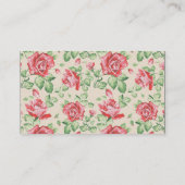 Vintage Rose mit Blumen Visitenkarte (Rückseite)