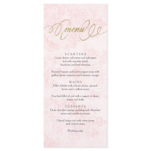 Vintage Rose mit Hochzeitmenü in Rosa