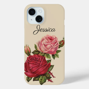 Vintage Rose mit Ihrem Namen Case-Mate iPhone Hülle