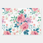 Vintage Rose mit rosa Muster, benutzerdefinierter  Geschenkpapier Set (Vorderseite 2)