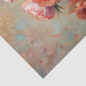 Vintage Rose mit Schambeinröte in blauer Vase Seidenpapier (Detail)