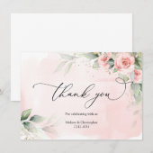 Vintage Rose mit üppiger Vegetation, goldgelb, ova Dankeskarte (Vorne/Hinten)