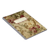 Vintage Rose mit Weinnamen Notizblock (Rechte Seite)