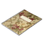 Vintage Rose mit Weinnamen Notizblock (Linke Seite)