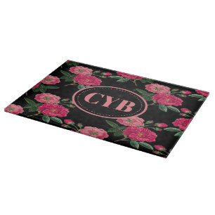 Vintage Rose Monogram Cutting Board Schneidebrett