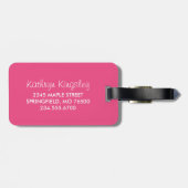 Vintage Rose Monogramm, Rosa und Minze Gepäckanhänger (Rückseite horizontal)