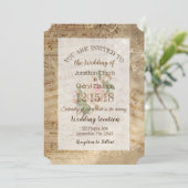 Vintage Rose - Musikstiftungen Einladung (Stehend Vorderseite)