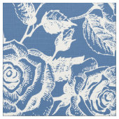 Vintage Rose Muster Custom Blue Background Stoff (Nahaufnahme)