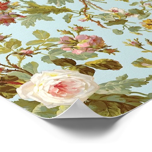 Vintage Rose Muster Poster (Ecke)